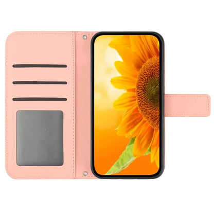 HT04 For Samsung Galaxy Xcover 7 Leather Case with Shoulder Strap Wallet Phone Cover