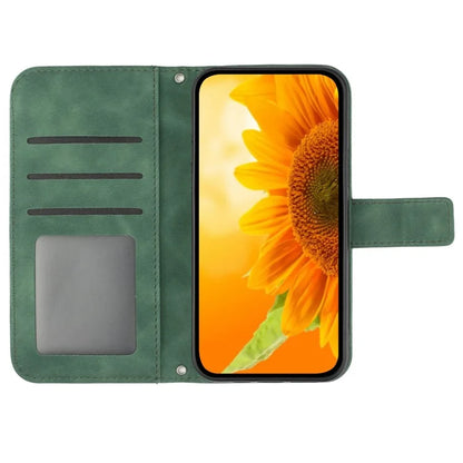 HT04 For Samsung Galaxy Xcover 7 Leather Case with Shoulder Strap Wallet Phone Cover