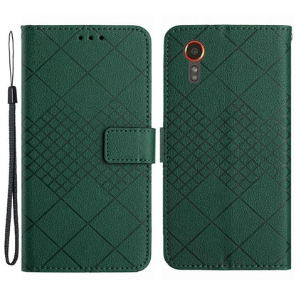 HT06 For Samsung Galaxy Xcover 7 Litchi Texture Leather Case Wallet Card Slots Cover