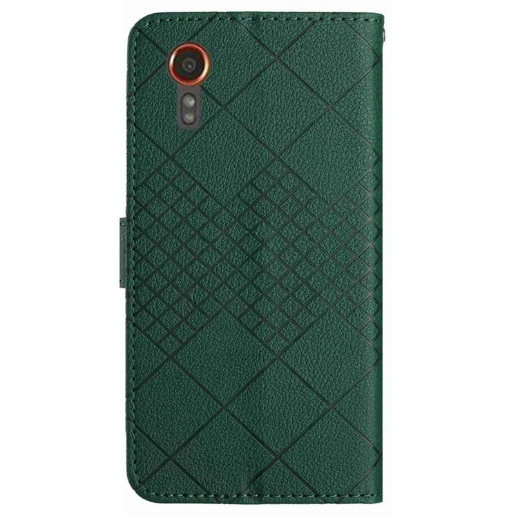 HT06 For Samsung Galaxy Xcover 7 Litchi Texture Leather Case Wallet Card Slots Cover