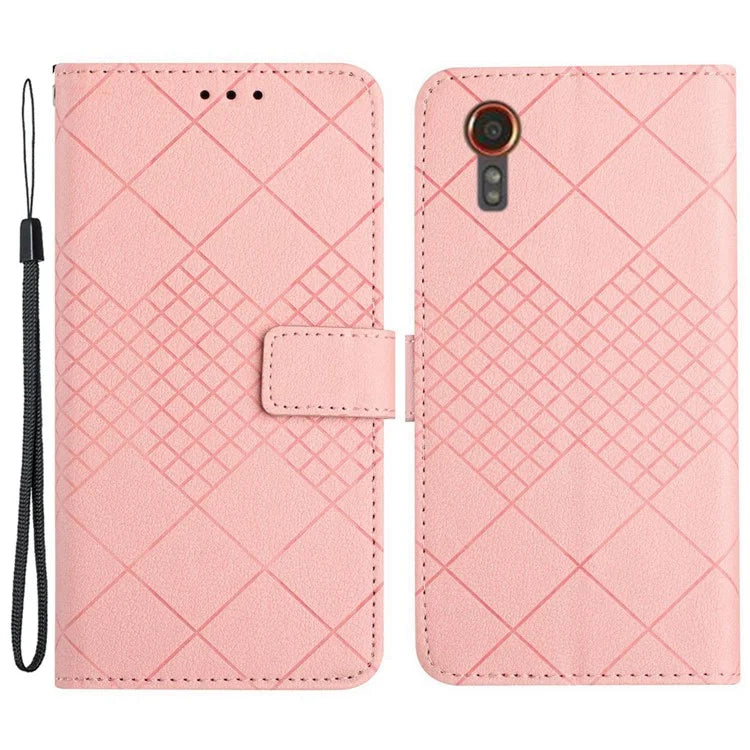 HT06 For Samsung Galaxy Xcover 7 Litchi Texture Leather Case Wallet Card Slots Cover