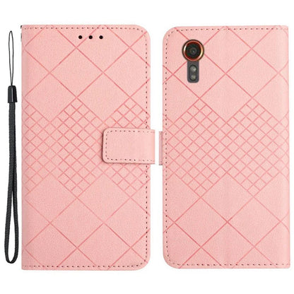 HT06 For Samsung Galaxy Xcover 7 Litchi Texture Leather Case Wallet Card Slots Cover