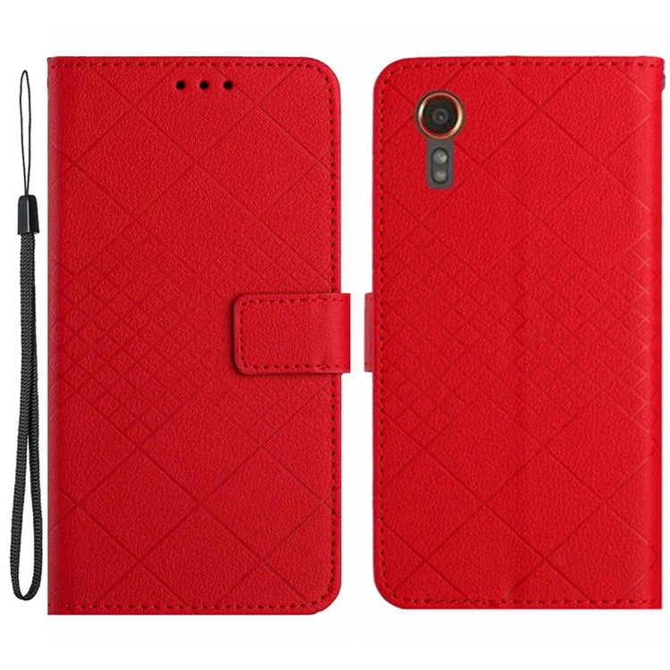 HT06 For Samsung Galaxy Xcover 7 Litchi Texture Leather Case Wallet Card Slots Cover
