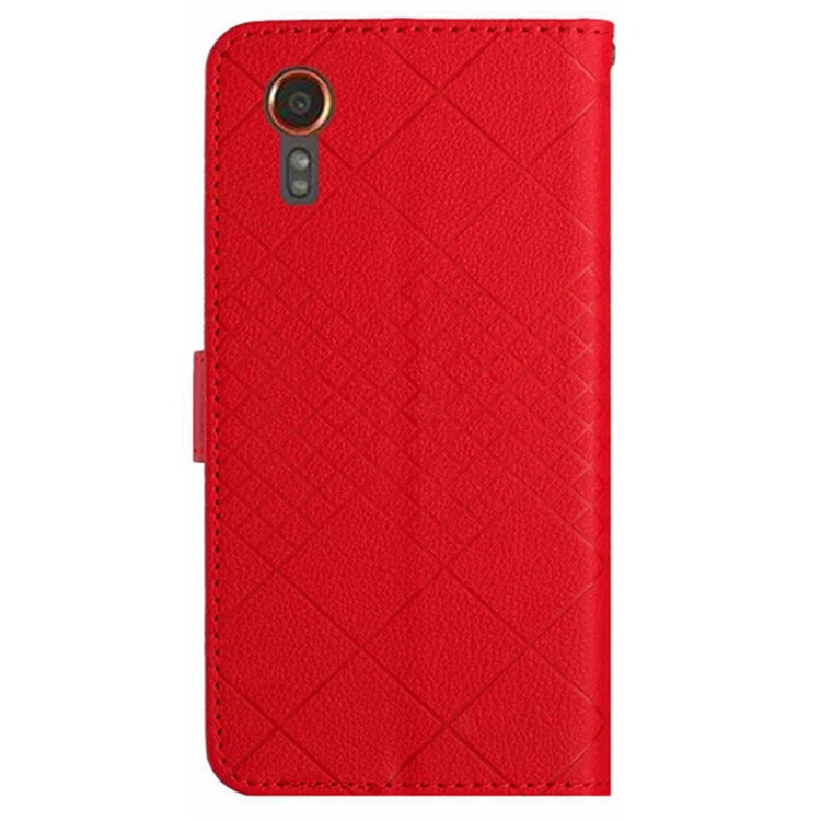 HT06 For Samsung Galaxy Xcover 7 Litchi Texture Leather Case Wallet Card Slots Cover