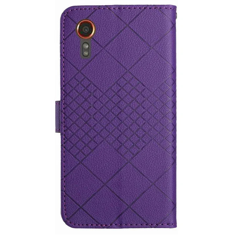 HT06 For Samsung Galaxy Xcover 7 Litchi Texture Leather Case Wallet Card Slots Cover