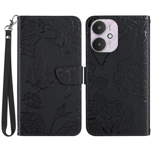 HT03 For Xiaomi Redmi 13C 4G / 5G / Poco C65 4G Wallet Leather Case with Hand Strap