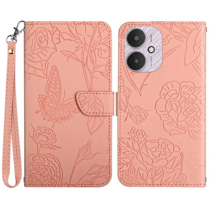 HT03 For Xiaomi Redmi 13C 4G / 5G / Poco C65 4G Wallet Leather Case with Hand Strap