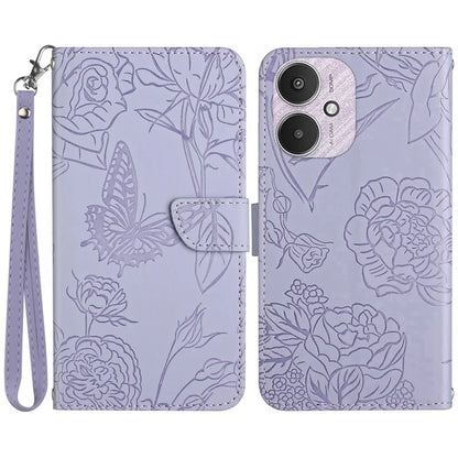 HT03 For Xiaomi Redmi 13C 4G / 5G / Poco C65 4G Wallet Leather Case with Hand Strap