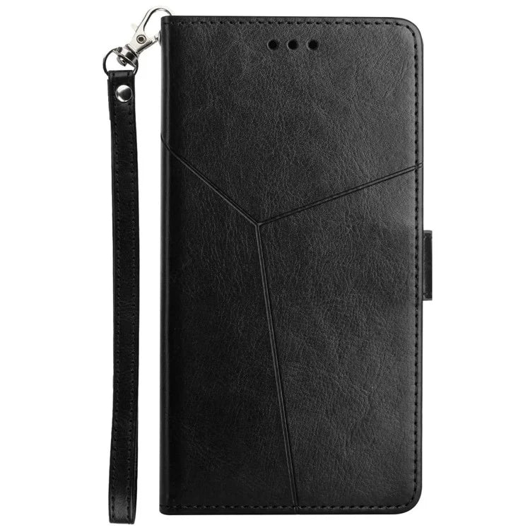 HT01 For Xiaomi Redmi 13C 4G / 5G / Poco C65 4G Leather Case Y-shaped Line Imprinted