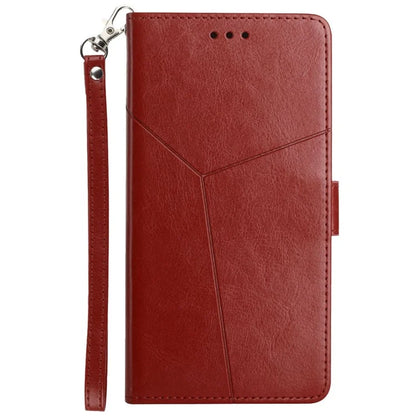 HT01 For Xiaomi Redmi 13C 4G / 5G / Poco C65 4G Leather Case Y-shaped Line Imprinted