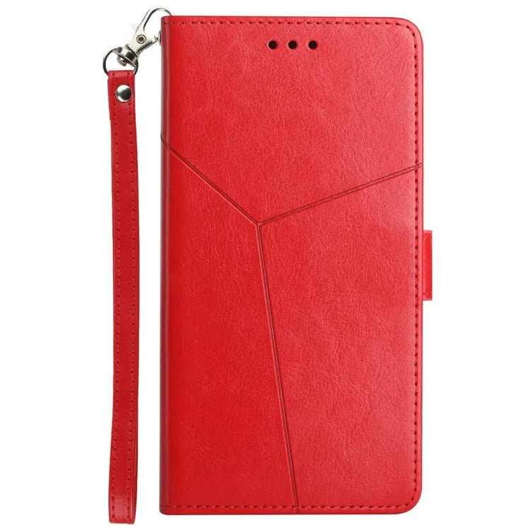 HT01 For Xiaomi Redmi 13C 4G / 5G / Poco C65 4G Leather Case Y-shaped Line Imprinted
