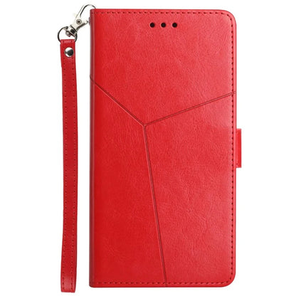 HT01 For Xiaomi Redmi 13C 4G / 5G / Poco C65 4G Leather Case Y-shaped Line Imprinted