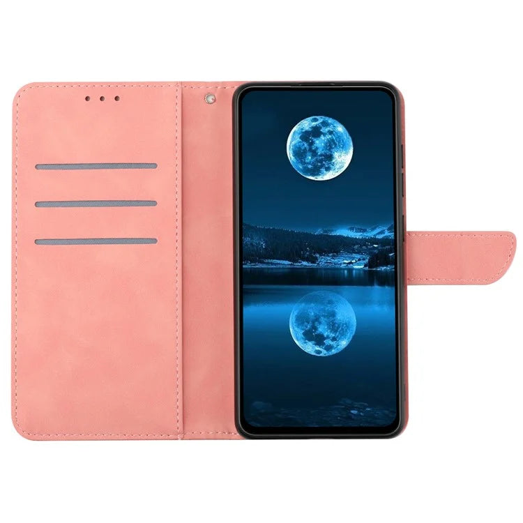 HT05 For Xiaomi Redmi 13C 4G / 5G / Poco C65 4G Leather Case Wallet Cover Imprinted Line