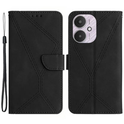 HT05 For Xiaomi Redmi 13C 4G / 5G / Poco C65 4G Leather Case Wallet Cover Imprinted Line