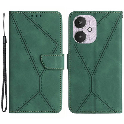 HT05 For Xiaomi Redmi 13C 4G / 5G / Poco C65 4G Leather Case Wallet Cover Imprinted Line
