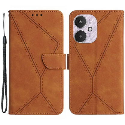 HT05 For Xiaomi Redmi 13C 4G / 5G / Poco C65 4G Leather Case Wallet Cover Imprinted Line