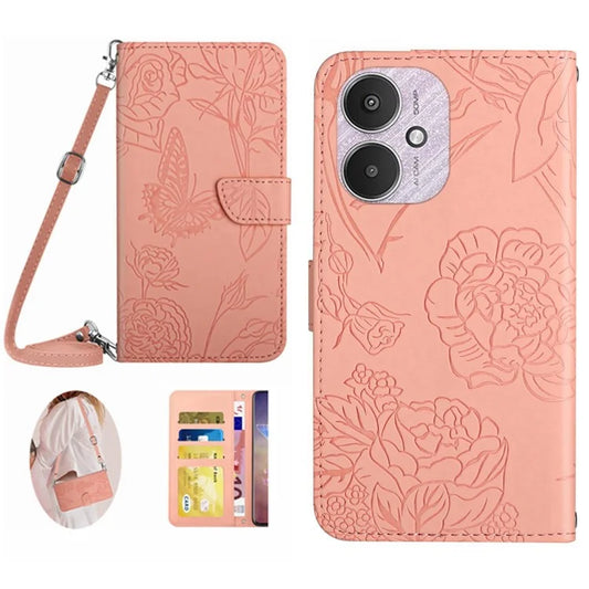 HT03 For Xiaomi Redmi 13C 4G / 5G / Poco C65 4G Crossbody Leather Case Phone Wallet Stand