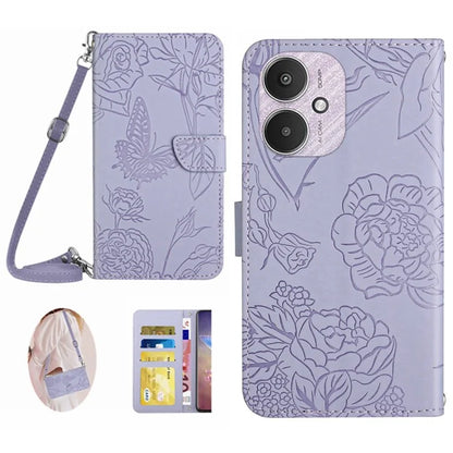 HT03 For Xiaomi Redmi 13C 4G / 5G / Poco C65 4G Crossbody Leather Case Phone Wallet Stand