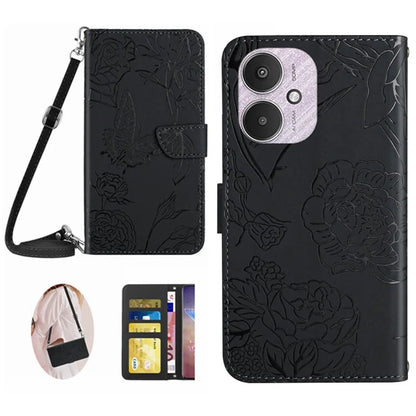 HT03 For Xiaomi Redmi 13C 4G / 5G / Poco C65 4G Crossbody Leather Case Phone Wallet Stand