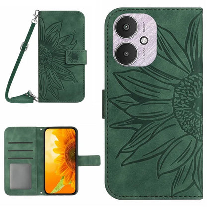 HT04 For Xiaomi Redmi 13C 4G / 5G / Poco C65 4G Crossbody Phone Leather Case Sunflower Pattern