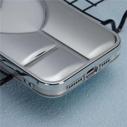 MNS Series for iPhone 14 Pro TPU Case Electroplating Phone Cover Clear 3D Heart Shape