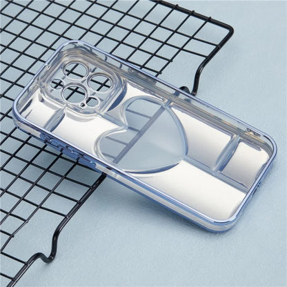 MNS Series for iPhone 14 Pro TPU Case Electroplating Phone Cover Clear 3D Heart Shape