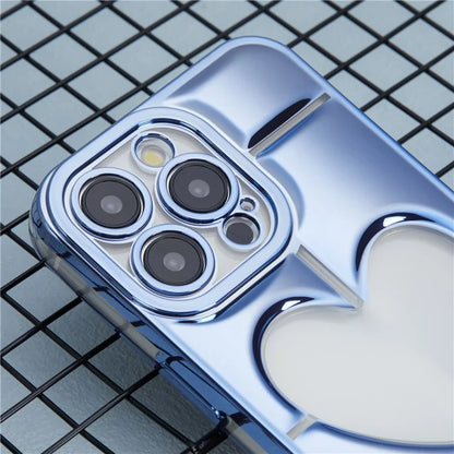 MNS Series for iPhone 14 Pro TPU Case Electroplating Phone Cover Clear 3D Heart Shape