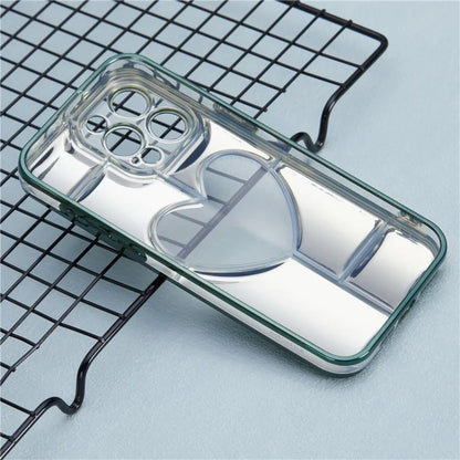 MNS Series for iPhone 14 Pro TPU Case Electroplating Phone Cover Clear 3D Heart Shape