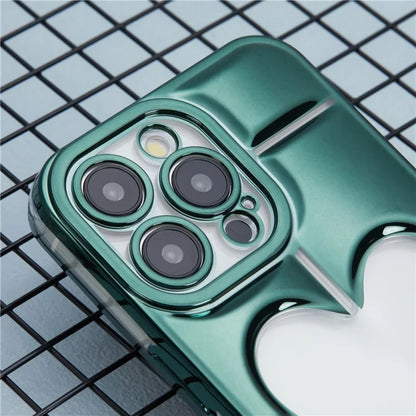 MNS Series for iPhone 14 Pro TPU Case Electroplating Phone Cover Clear 3D Heart Shape