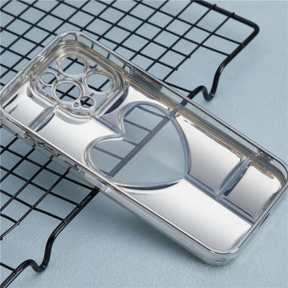 MNS Series for iPhone 15 Pro Max TPU Phone Case 3D Heart Precise Lens Protection