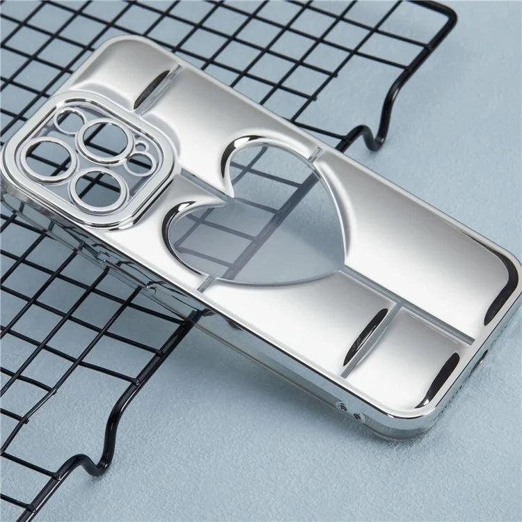 MNS Series for iPhone 15 Pro Max TPU Phone Case 3D Heart Precise Lens Protection