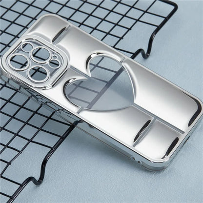 MNS Series for iPhone 15 Pro Max TPU Phone Case 3D Heart Precise Lens Protection