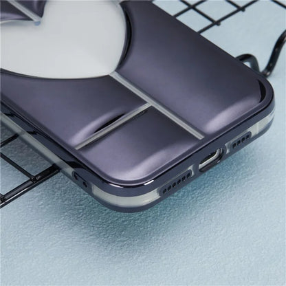 MNS Series for iPhone 15 Pro Max TPU Phone Case 3D Heart Precise Lens Protection