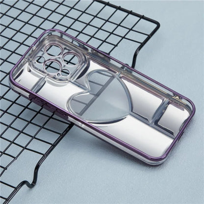 MNS Series for iPhone 15 Pro Max TPU Phone Case 3D Heart Precise Lens Protection