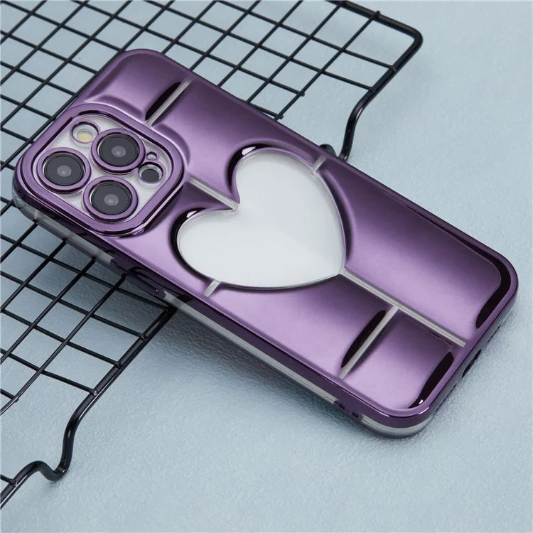 MNS Series for iPhone 15 Pro Max TPU Phone Case 3D Heart Precise Lens Protection