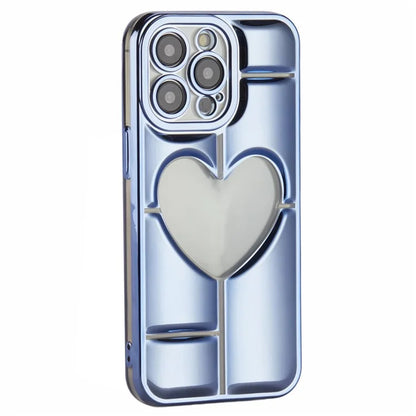 MNS Series for iPhone 15 Pro Max TPU Phone Case 3D Heart Precise Lens Protection