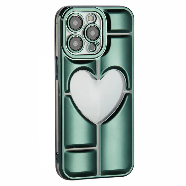 MNS Series for iPhone 15 Pro Max TPU Phone Case 3D Heart Precise Lens Protection