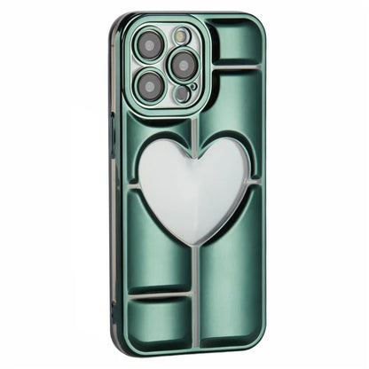 MNS Series for iPhone 15 Pro Max TPU Phone Case 3D Heart Precise Lens Protection