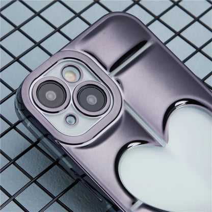 MNS Series Electroplating Case for iPhone 14 TPU Phone Cover with Clear 3D Heart