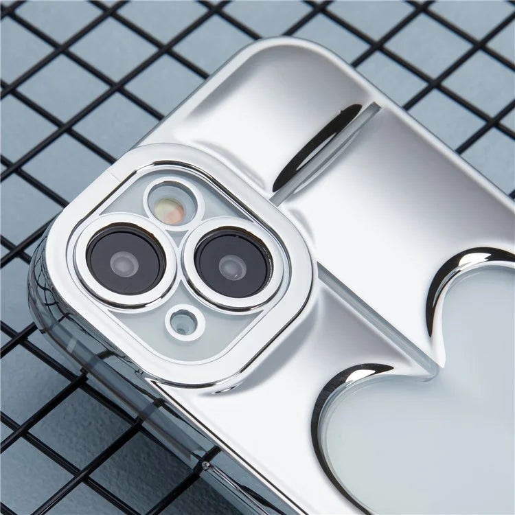 MNS Series Electroplating Case for iPhone 14 TPU Phone Cover with Clear 3D Heart