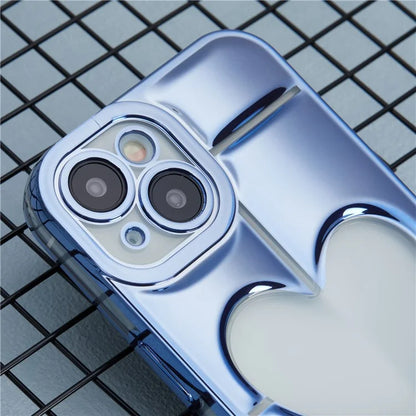 MNS Series Electroplating Case for iPhone 14 TPU Phone Cover with Clear 3D Heart