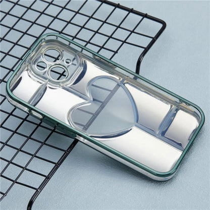MNS Series Electroplating Case for iPhone 14 TPU Phone Cover with Clear 3D Heart