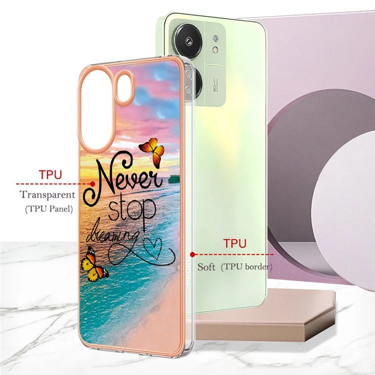 YB IMD Series-1 For Xiaomi Redmi 13C 4G / Poco C65 4G TPU Phone Case Electroplating Cover