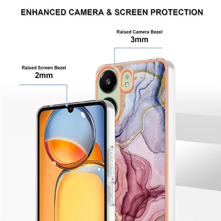 YB IMD Series-16 Style-E For Xiaomi Redmi 13C 4G / Poco C65 4G Soft TPU Case Electroplating Edge