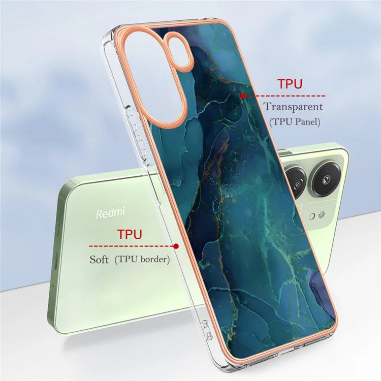 YB IMD Series-16 Style-E For Xiaomi Redmi 13C 4G / Poco C65 4G Soft TPU Case Electroplating Edge