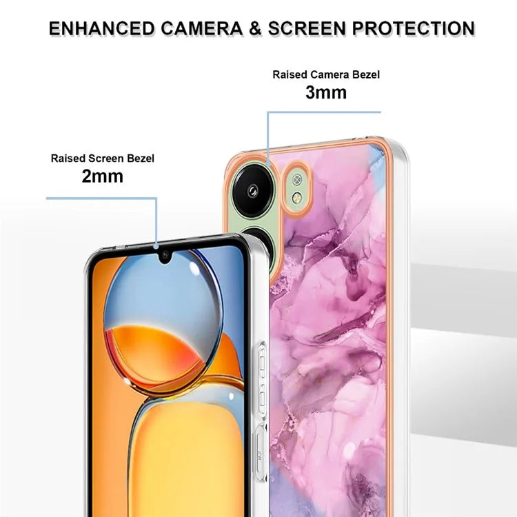 YB IMD Series-16 Style-E For Xiaomi Redmi 13C 4G / Poco C65 4G Soft TPU Case Electroplating Edge