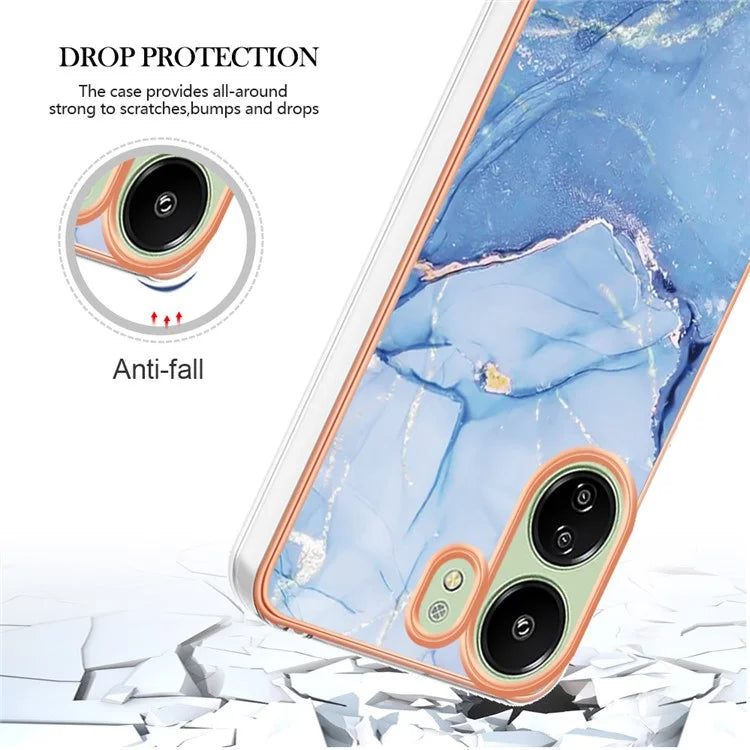 YB IMD Series-16 Style-E For Xiaomi Redmi 13C 4G / Poco C65 4G Soft TPU Case Electroplating Edge