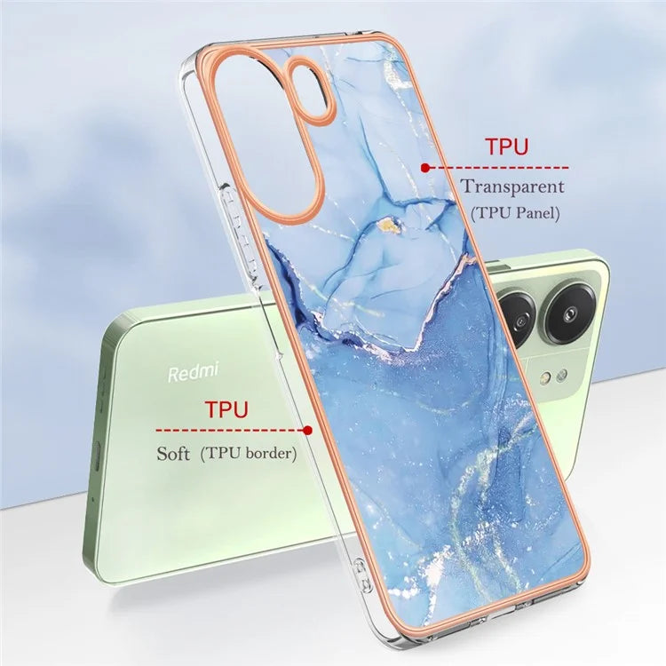 YB IMD Series-16 Style-E For Xiaomi Redmi 13C 4G / Poco C65 4G Soft TPU Case Electroplating Edge