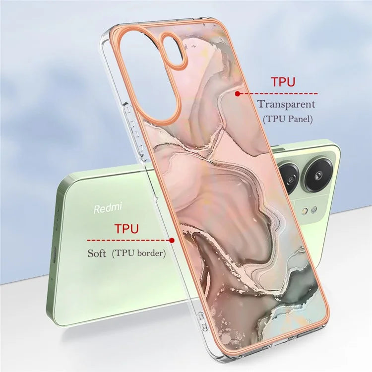 YB IMD Series-16 Style-E For Xiaomi Redmi 13C 4G / Poco C65 4G Soft TPU Case Electroplating Edge