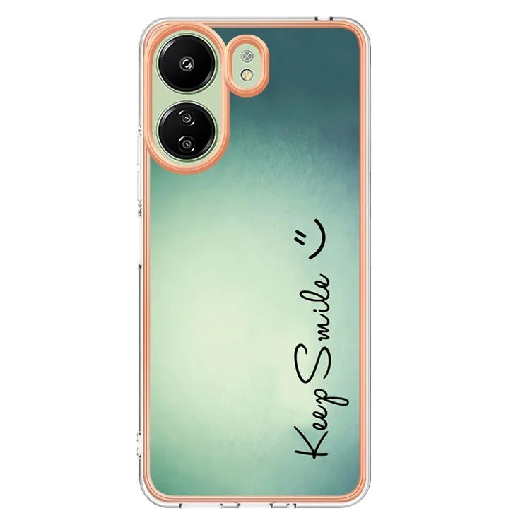 YB IMD Series-19 Style-D For Xiaomi Redmi 13C 4G / Poco C65 4G TPU Case Electroplated Pattern Phone Cover